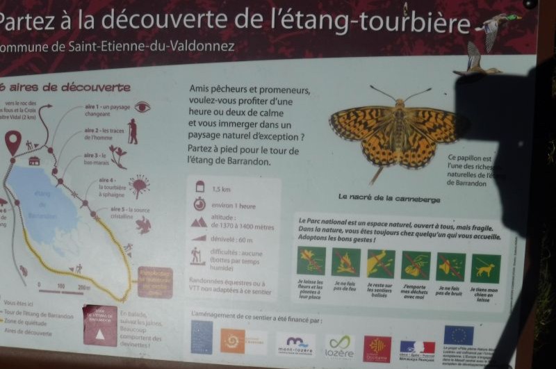 panneau d'information de l'etang de barandon