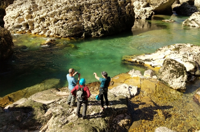 arrivée du canyon sec dans les gorges du tarn