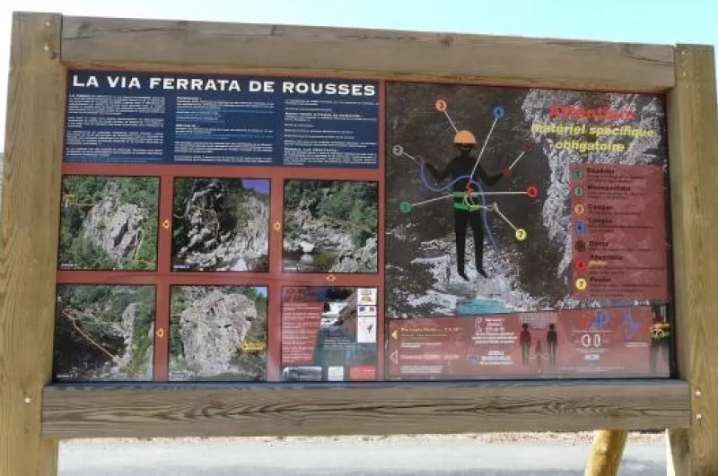 plan de la via ferrata de rousses dans les cévennes