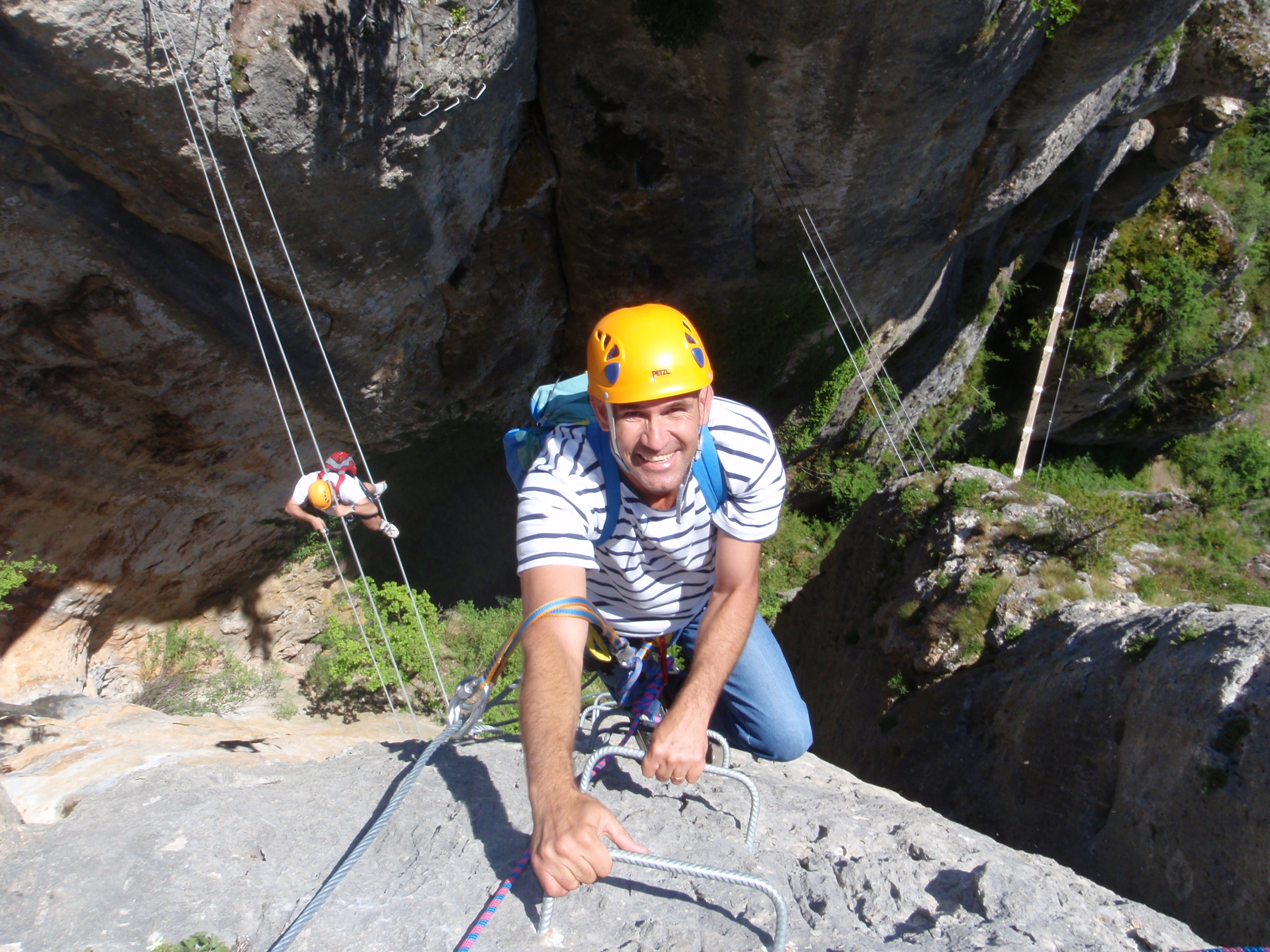 via ferrata au printemps à coté du rozier