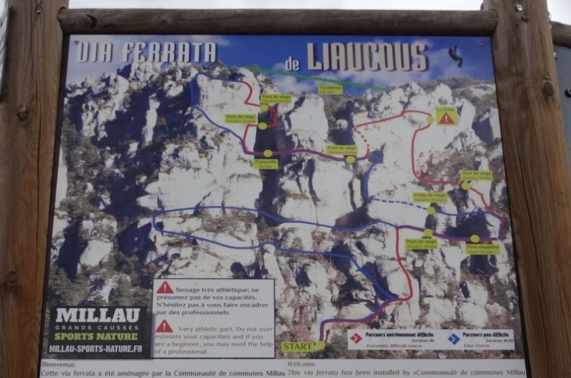 plan de la via ferrata de liaucous